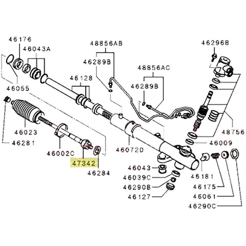 Mitsubishi OEM Inner Tie Rod | 2001-2006 Mitsubishi Evo 7/8/9 (MR403099)