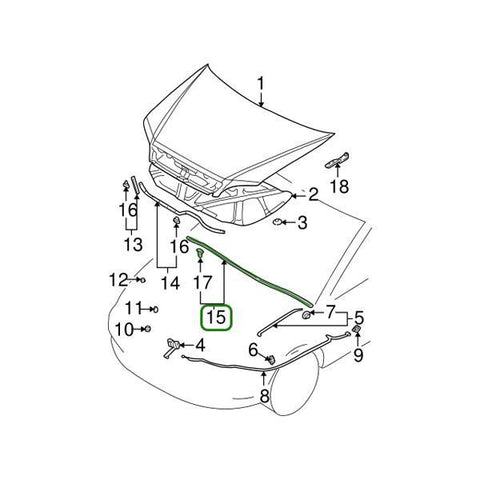 Mitsubishi OEM 61534 Hood Weatherstrip | 2003-2006 Mitsubishi Evo 8/9 (MR525377)