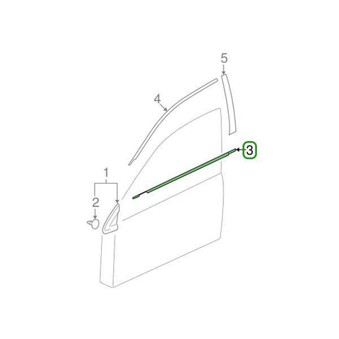 Mitsubishi OEM Window Molding Trim (Front LH) | 2001-2006 Mitsubishi Evo 7/8/9 (MR525755)