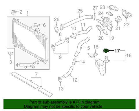 Mitsubishi OEM Coolant Reservoir Cap | 2010-2017 Mitsubishi Lancer/Outlander (MR597536)