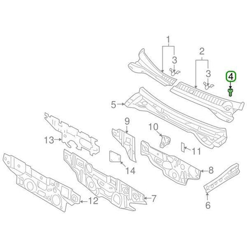 Mitsubishi OEM Windshield Front Deck Clips | 2001-2006 Mitsubishi Evo 7/8/9 (MR777365)