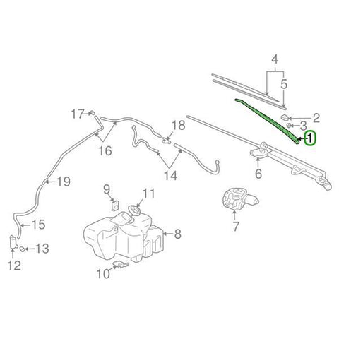 Mitsubishi OEM Windshield Wiper Arm (RH) | 2003-2006 Mitsubishi Evo 8/9 (MR971004)