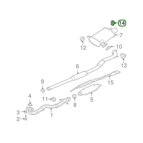Mitsubishi OEM Muffler Exhaust Hanger (C) | 2003-2006 Mitsubishi Evo 8/9 (MR993672)