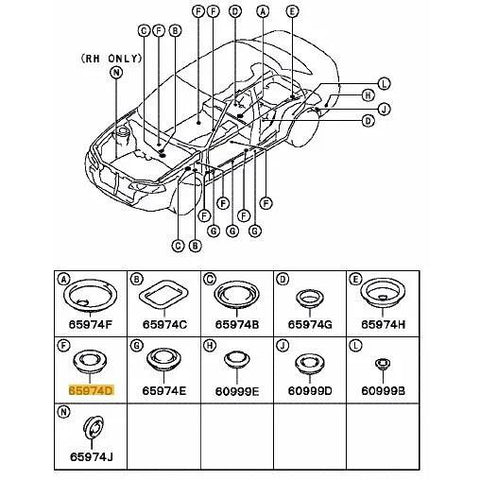 Mitsubishi OEM 65974D 60.5mm Steel Plug | 2001-2006 Mitsubishi Evo 7/8/9 (MT406751)