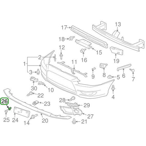 Mitsubishi OEM Front License Plate Mount Grommet | 2003-2015 Mitsubishi Evo 8/9/X (MU435004)