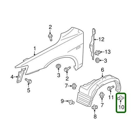 Mitsubishi OEM 8mm Splash Shield Clip | 2008-2015 Mitsubishi Evo X (MU488006)