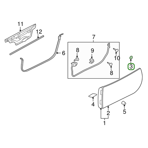 Mitsubishi OEM 60999D/65974K 25mm Rubber Plug | 2001-2006 Mitsubishi Evo 7/8/9 (MU670034)