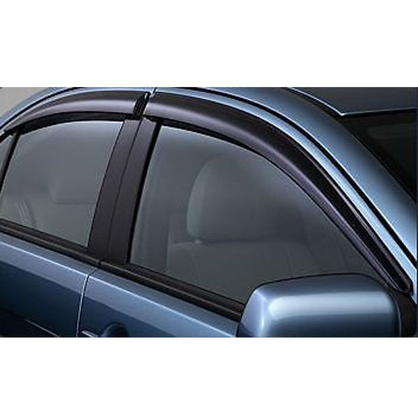 Hexautoparts Black Sun & Rain Window Visors For Mitsubishi Lancer 2008-2017 (4pcs Mugen Style)