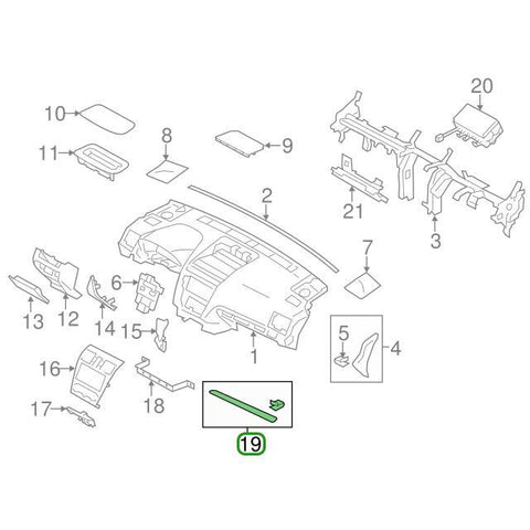 Subaru OEM Type RA Piano Black Dash Trim - Passenger Side | 2015-2019 Subaru WRX/STI (66077VA510)