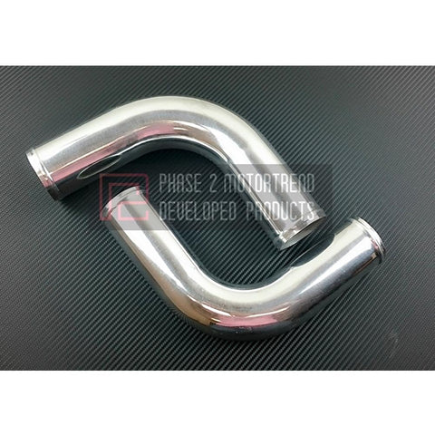 P2M 90 Degree Aluminum Pipe 2.50" OD, 30cm Length, 1.5mm Thickness (P2-AS90-250)