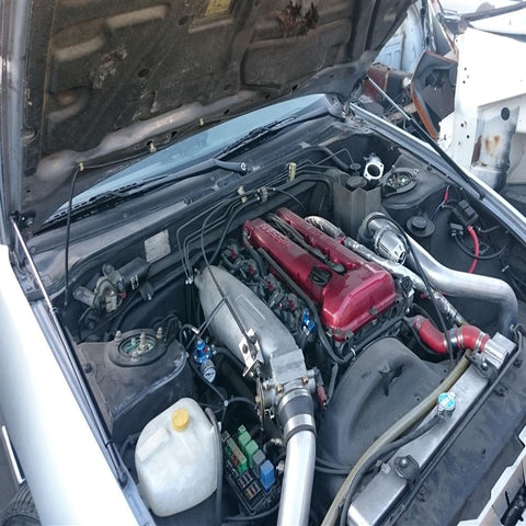 P2M Black Engine Hood Damper | 1989-1994 Nissan S13 240SX (P2-BHDNS13-TP)