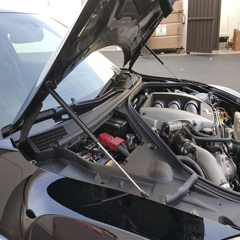 P2M Black Engine Hood Damper | 2009-2021 Nissan R35 GTR (P2-BHDR35-TP)