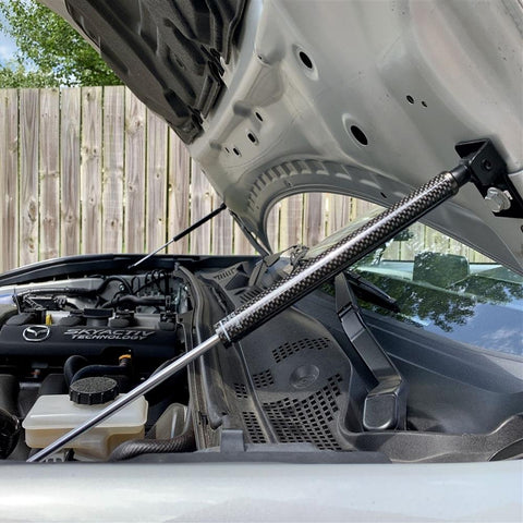 P2M Carbon Engine Hood Damper | 2016-2025 Mazda MX-5 Miata (P2-CHDNDMX5-TP)