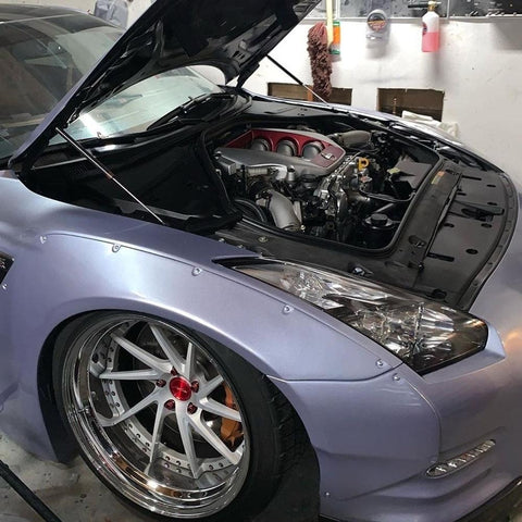 P2M Carbon Engine Hood Damper | 2009-2021 Nissan R35 GTR (P2-CHDR35-TP)