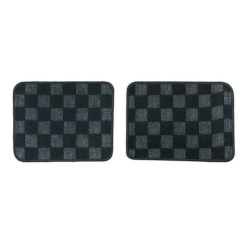 P2M Checkered Race Floor Mats - Front & Rear | 2003-2006 Mitsubishi Evo 8/9 (P2-CPTEVO8FRDG-TP)
