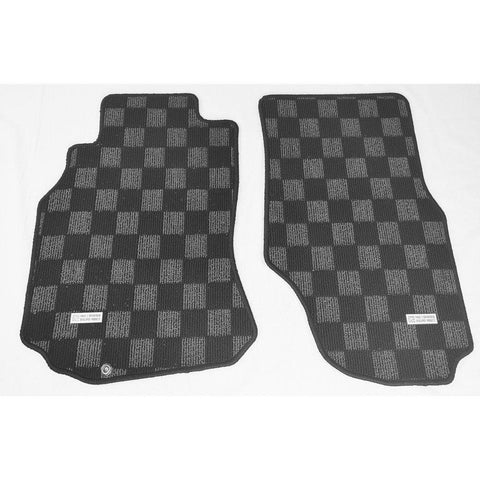 P2M Checkered Race Floor Mats - Front & Rear | 2003-2007 Infiniti G35 Coupe/Sedan (P2-CPTIG35DG-TP)