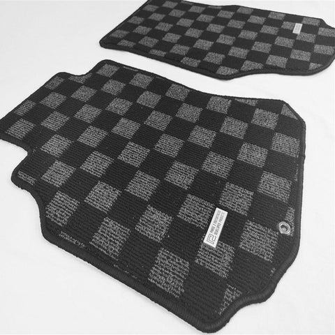 P2M Checkered Race Floor Mats - Front & Rear | 2003-2007 Infiniti G35 Coupe/Sedan (P2-CPTIG35DG-TP)