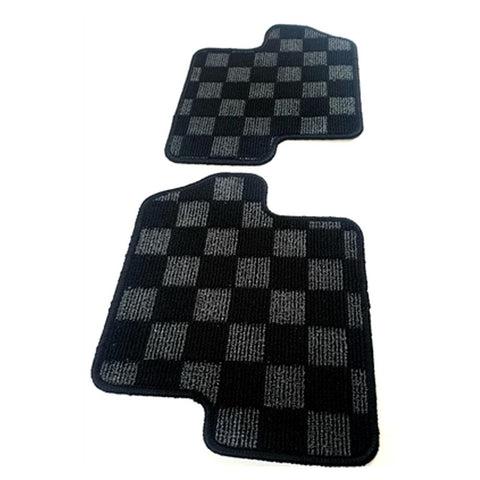 P2M Checkered Race Floor Mats - Rear Only | 1989-1994 Nissan S13 240SX (P2-CPTNS13RDG-TP)