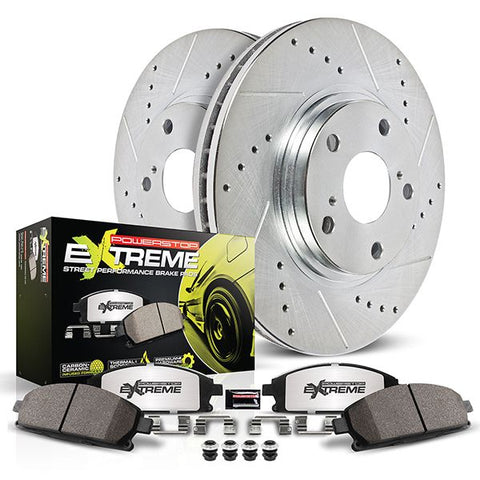 Power Stop 05-10 Ford Mustang Front Z26 Street Warrior Brake Kit w/Calipers (KC1380-26)