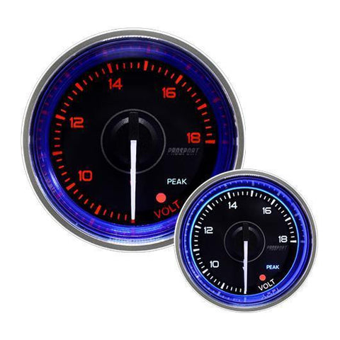Prosport Crystal Blue 52mm Volt Gauge (216CLSNWAVOU-R)