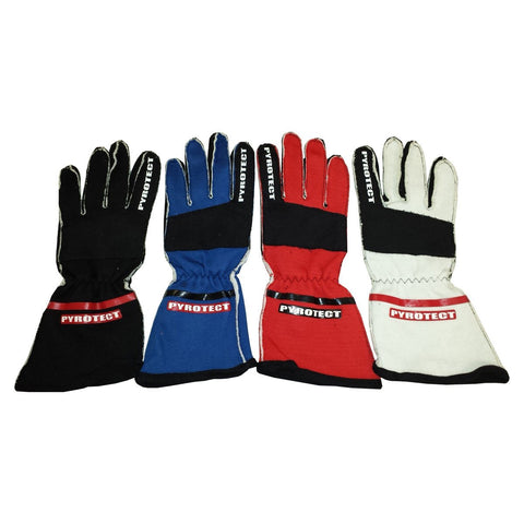 Pyrotect SFI-5 Pro Series 2-Layer Reverse Stitch Racing Gloves - White (G3040)
