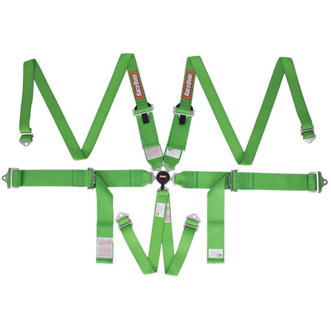 RaceQuip Black SFI Camlock 6pt Pullup Lap HNR Seat Belt (747007/17/77)