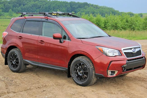 Rally Armor UR Mud Flaps Black w/Grey Logo | 2014-2015 Subaru Forester (MF28-UR-BLK/GRY)