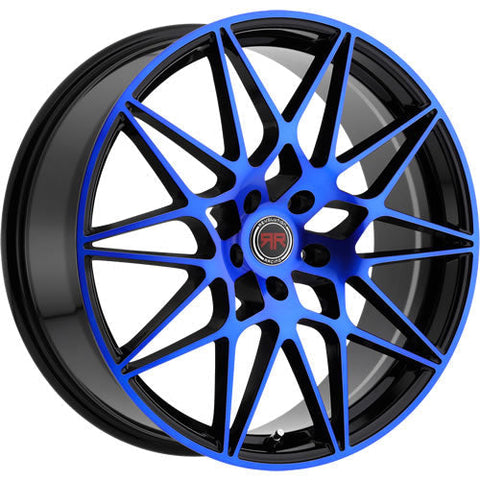 Revolution Racing RR11 Black w/ Blue Spoke Faces and Outer Lip 20x8 | 5x114.3 (RR11-20851143+40BB)