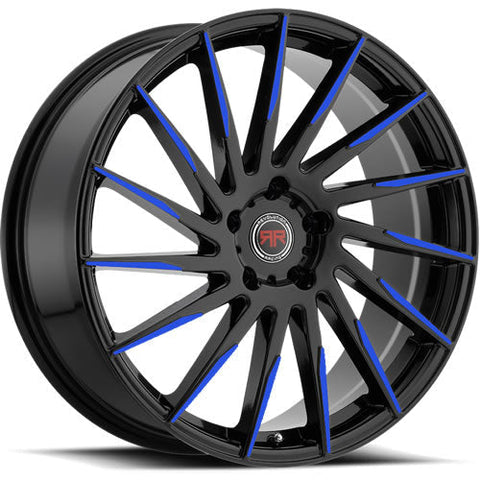 Revolution Racing RR15 Black w/ Blue Spoke Accents 18x8 | 5x114.3 (RR15-18851143+40BB)