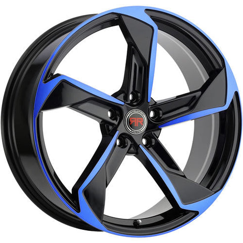 Revolution Racing RR20 Black w/ Blue Spoke and Lip Accents 20x8 | 5x114.3 (RR20-208514+40BB)