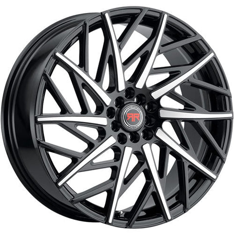Revolution Racing RR21 Black w/ Machined Spoke Accents 18x8 | 5x110/5x114.3 (RR21-18851014+40BM)