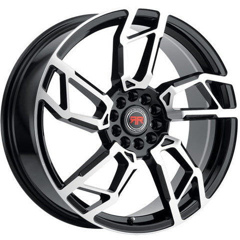 Revolution Racing RR22 Black w/ Machined Spoke Faces and Outer Lip 18x8 | 5x108/5x114.3 (RR22-18850814+40BM)