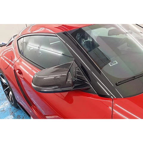 Rexpeed Carbon Fiber Mirror Cap Replacements | 2020-2026 Toyota Supra (TS37/M)