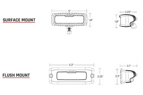 Rigid Industries Rigid SR-Q Back Up Light Kit - Flood Diffused / Flush / Pair (RIG980033)