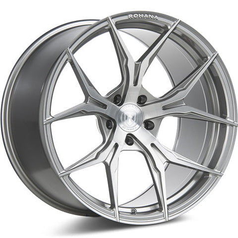 Rohana Wheels RFX5 Silver w/ Brushed Machined Spoke Faces 22x10.5 | 5x112 (RFX5221055112BT40)