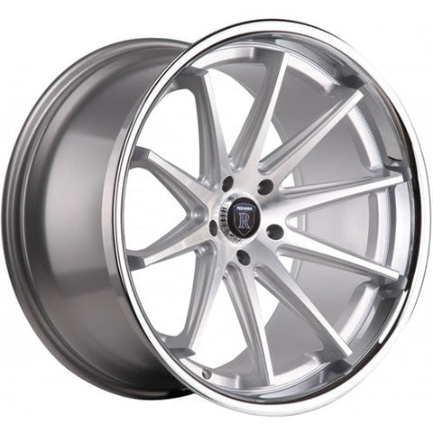 Rohana Wheels RC10 Silver w/ Machined Spoke Faces & a Chrome Stainless Steel Lip 22x10.5 | 5x130 (RC10221055130MS40)