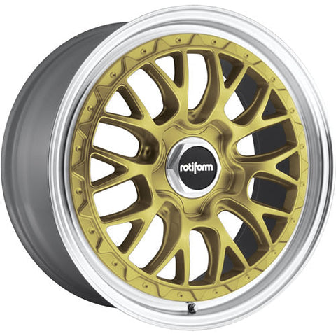 Rotiform Wheels LSR Gold w/ Machined Lip 18x8.5 | 5x112 (R1561885F8+35)