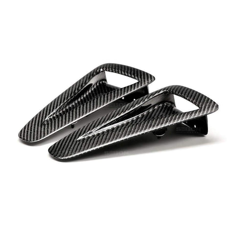 Seibon OEM-Style Carbon Fiber Hood Scoops (Pair) | 2009-2018 Nissan GT-R R35 (AD0910NSGTR-OE)