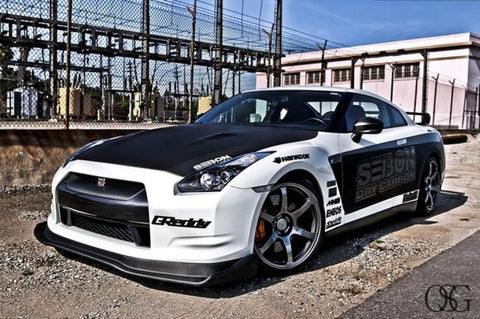 Seibon SS-Style Carbon Fiber Front Lip | 2009-2011 Nissan GT-R R35 (FL0910NSGTR-SS)