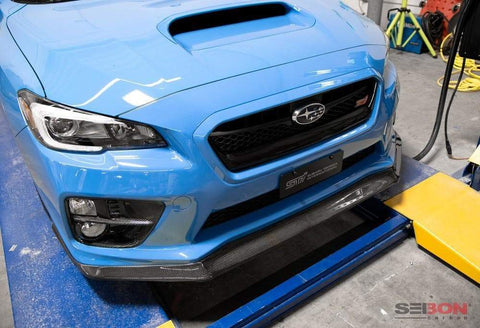 Seibon MB1-Style Carbon Fiber Front Lip | 2015-2017 Subaru WRX/STI (FL15SBIMP-MB1)