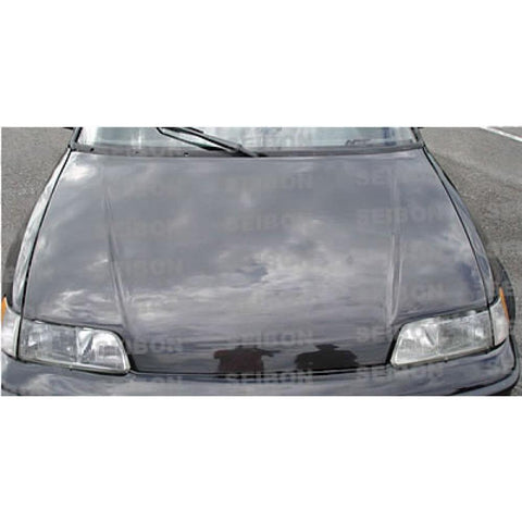 Seibon OEM-Style Carbon Fiber Hood | 1988-1991 Honda Civic Hatchback / CRX (HD8891HDCRX-OE)