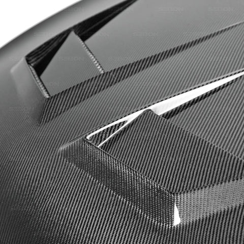 Seibon DV-Style Carbon Fiber Hood | 2015-2021 Volkswagen Golf/GTI/Golf R (HD12VWG7-DV)