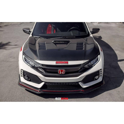 Seibon TS-Style Carbon Fiber Hood | 2017-2021 Honda Civic Type-R (HD17HDCVR-TS)