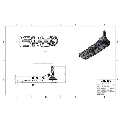 Sikky T56 5.5" LSx Swap Shifter Relocation Kit (SH-T56-5.5)