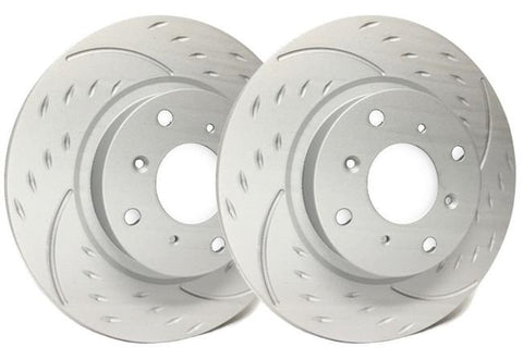 SP Performance 293.3mm Dimpled and Diamond Slotted Front Brake Rotors | Multiple Subaru/Saab Fitments (D47-203)