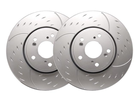 SP Performance 307.7mm Dimpled and Diamond Slotted Rear Brake Rotors | Multiple Infiniti/Nissan Fitments (D32-387)