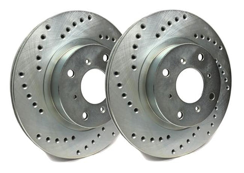 SP Performance Double Drilled and Slotted Rear 256.1mm Brake Rotors | 2000-2002 Audi S4 (S01-218)