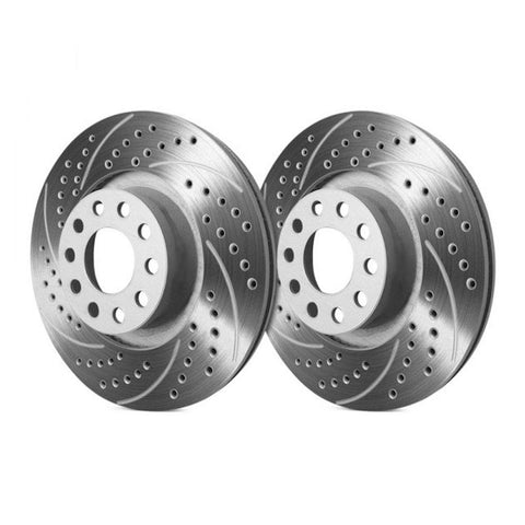 SP Performance Double Drilled and Slotted Front Brake Rotors | 2014-2017 Infiniti Q50 and 2017 Infiniti Q60 (S32-2120)
