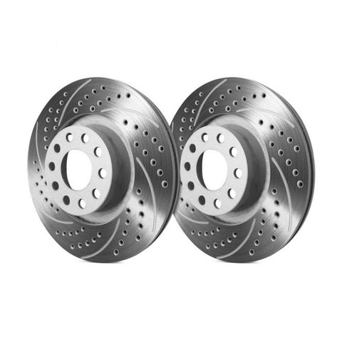 SP Performance Double Drilled and Slotted Rear 226mm Brake Rotors | 1995-1998 Volkswagen Golf VR6 (S58-1655)