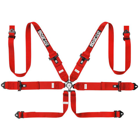 Sparco 6-Point Hans 3"/2" Steel Competition Harness (04818RH1NR/AZ/RS)